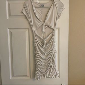 White cut out mini dress